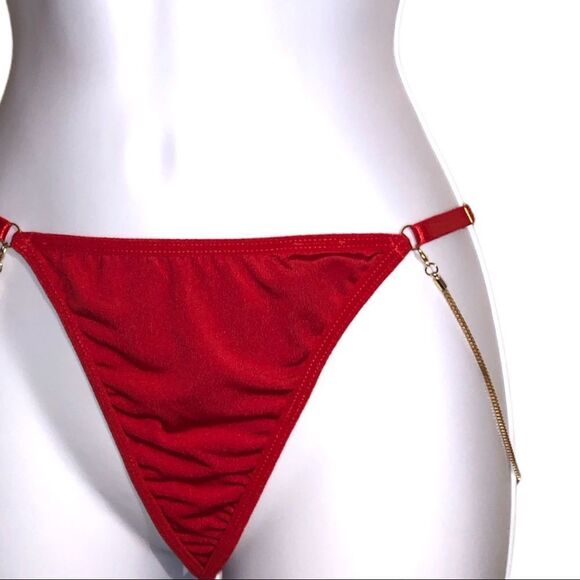 New. Sexy red panties with gold chains both sides - Picture 2 of 4